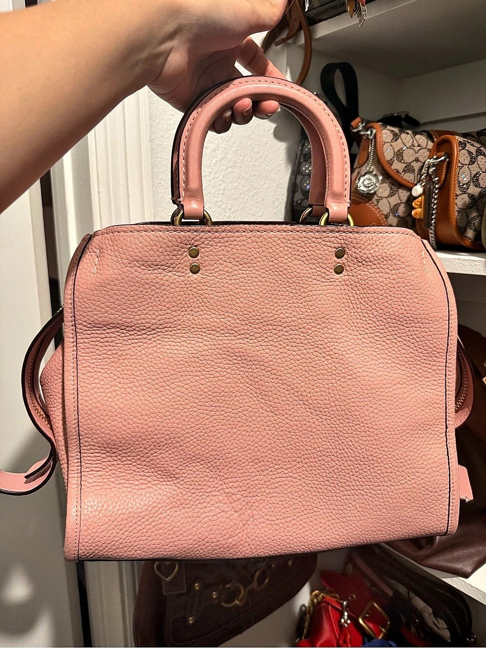 Coach Rogue 25 Leather Satchel in Peony